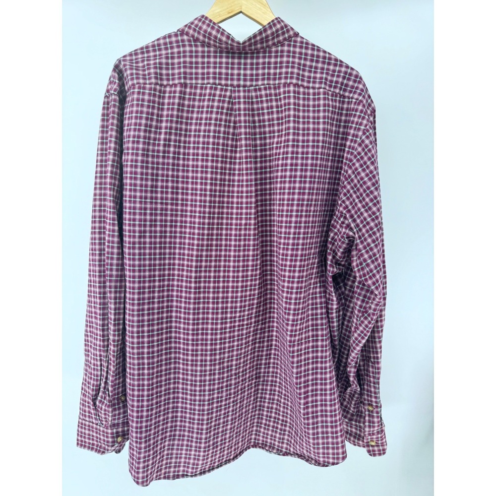 Polo Ralph Lauren Shirt Mens XXL Maroon Plaid Button Down Cotton Classic - Picture 6 of 9